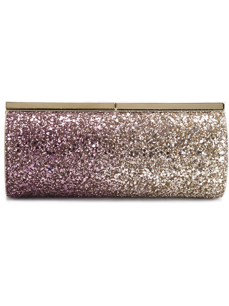 Jimmy choo 'trinket' Glitter Clutch in Gold (METALLIC) Lyst