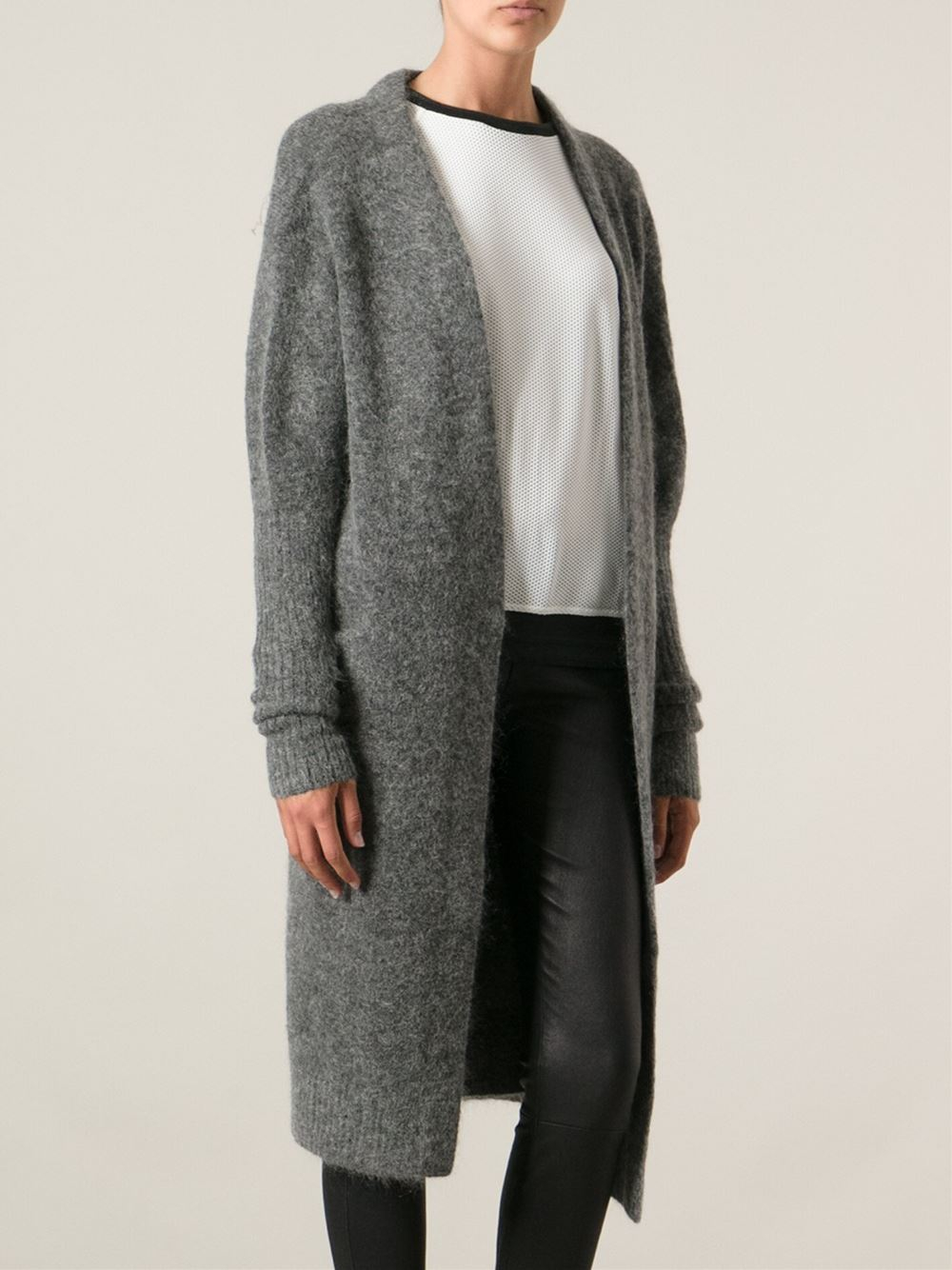 acne studios gray raya long cardigan product 1 22285573 4 292036128 normal