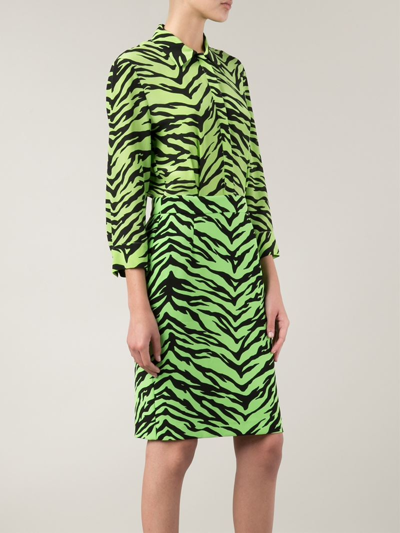 Green zebra dress