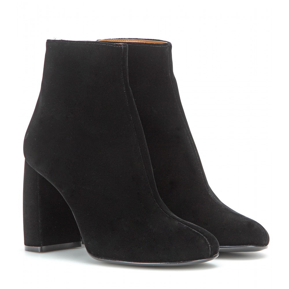Lyst - Stella Mccartney Velvet Ankle Boots in Black