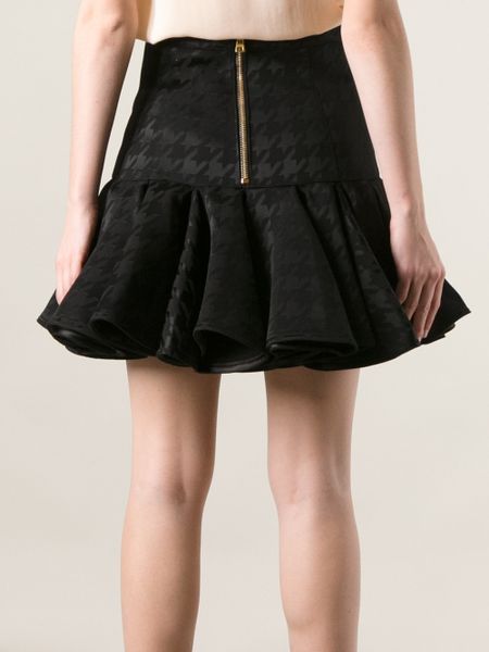 Balmain Houndstooth Print Skirt in Black | Lyst