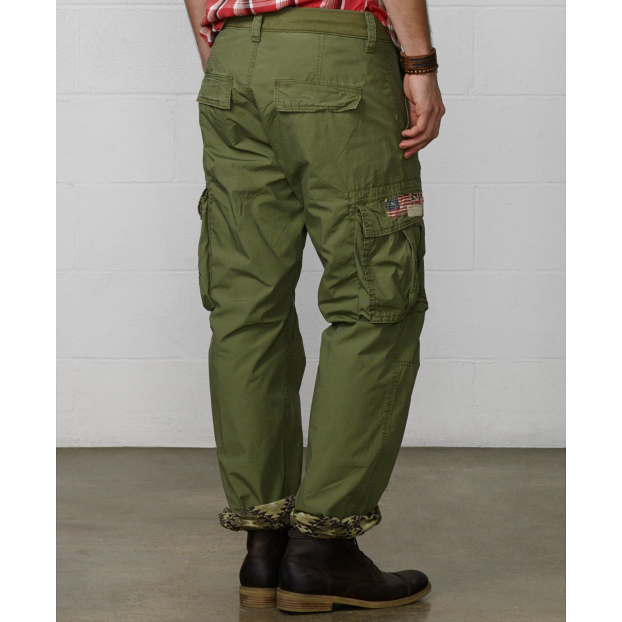 Lyst - Denim & Supply Ralph Lauren Slimfit Poplin Cargo Pants in Green ...
