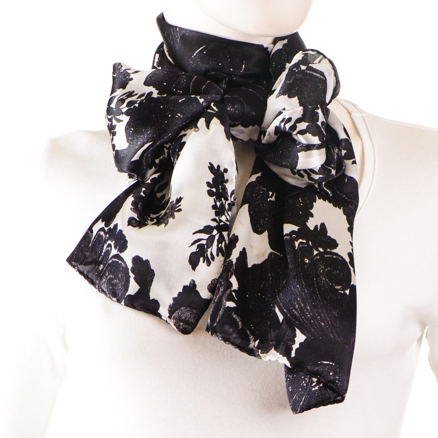 Black.co.uk Medici Black And White Silk Scarf in Black | Lyst