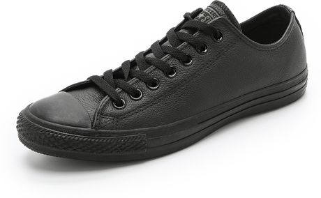 Converse Chuck Taylor All Star Leather Sneakers in Black for Men (Black ...