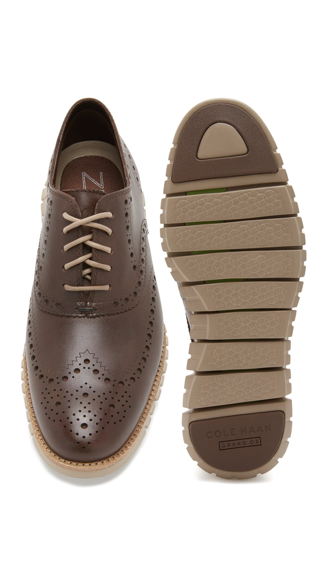 cole haan wingtip oxford brown