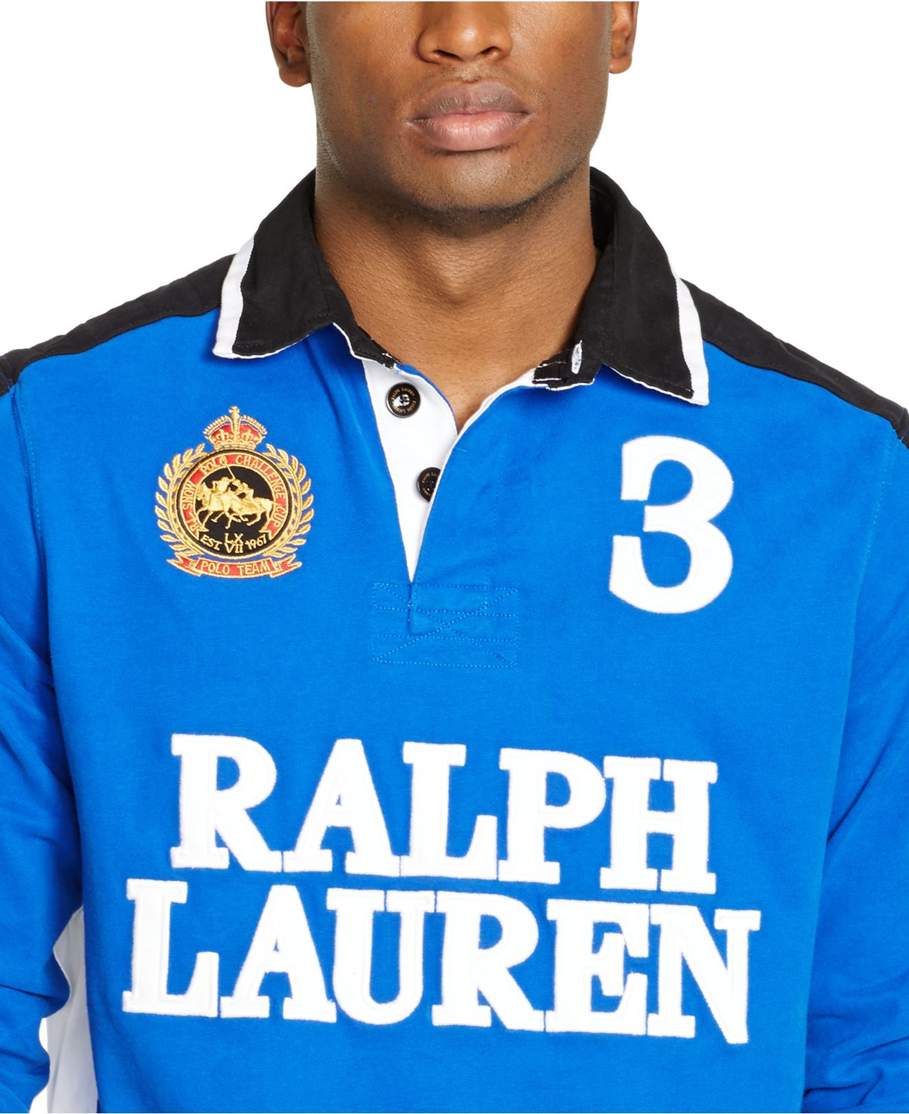 Lyst - Polo Ralph Lauren Custom-Fit Snow Polo Rugby Shirt in Blue for Men