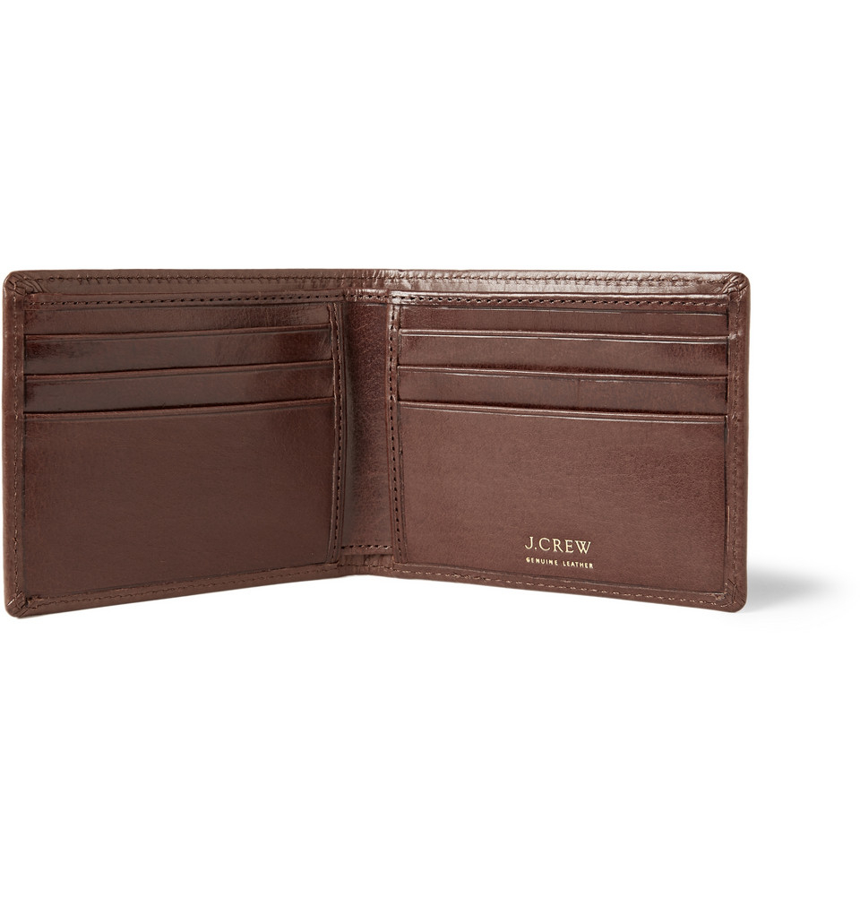 Lyst J.Crew Leather Billfold Wallet in Brown for Men