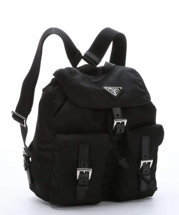 Prada Black Nylon Small Drawstring Backpack in Black | Lyst