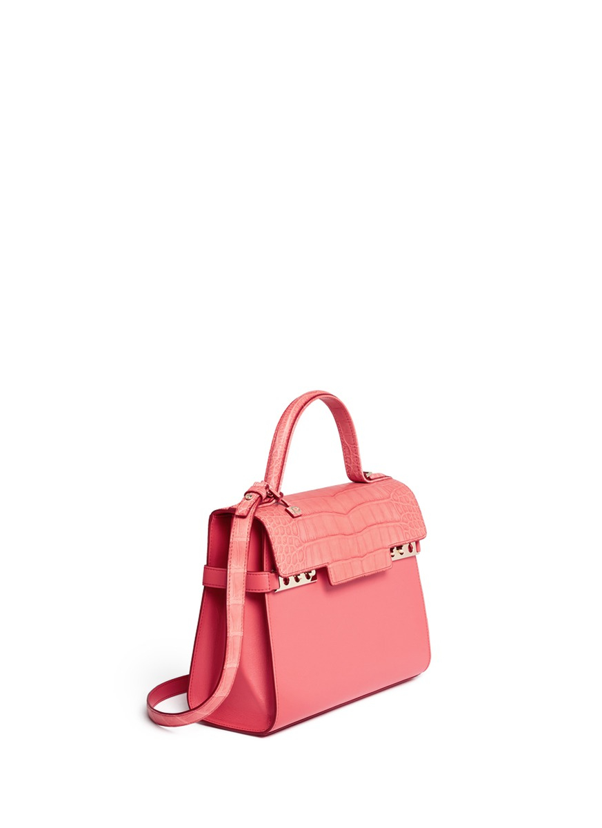 Delvaux \u0026#39;\u0026#39;tempte\u0026#39; Alligator Leather Flap Bag in Pink | Lyst