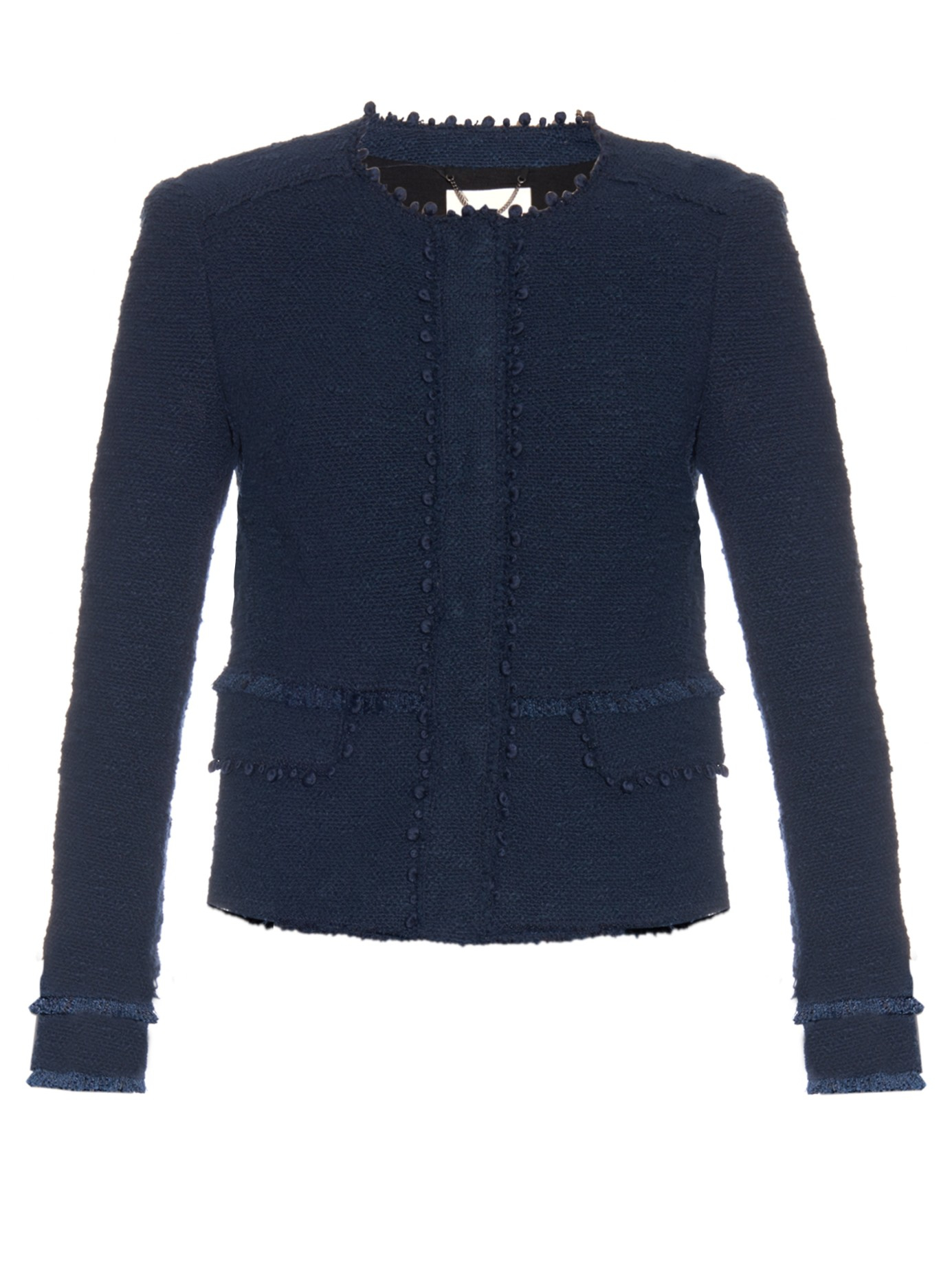 Lyst Rebecca Taylor Collarless Stretchbouclé Jacket in Blue