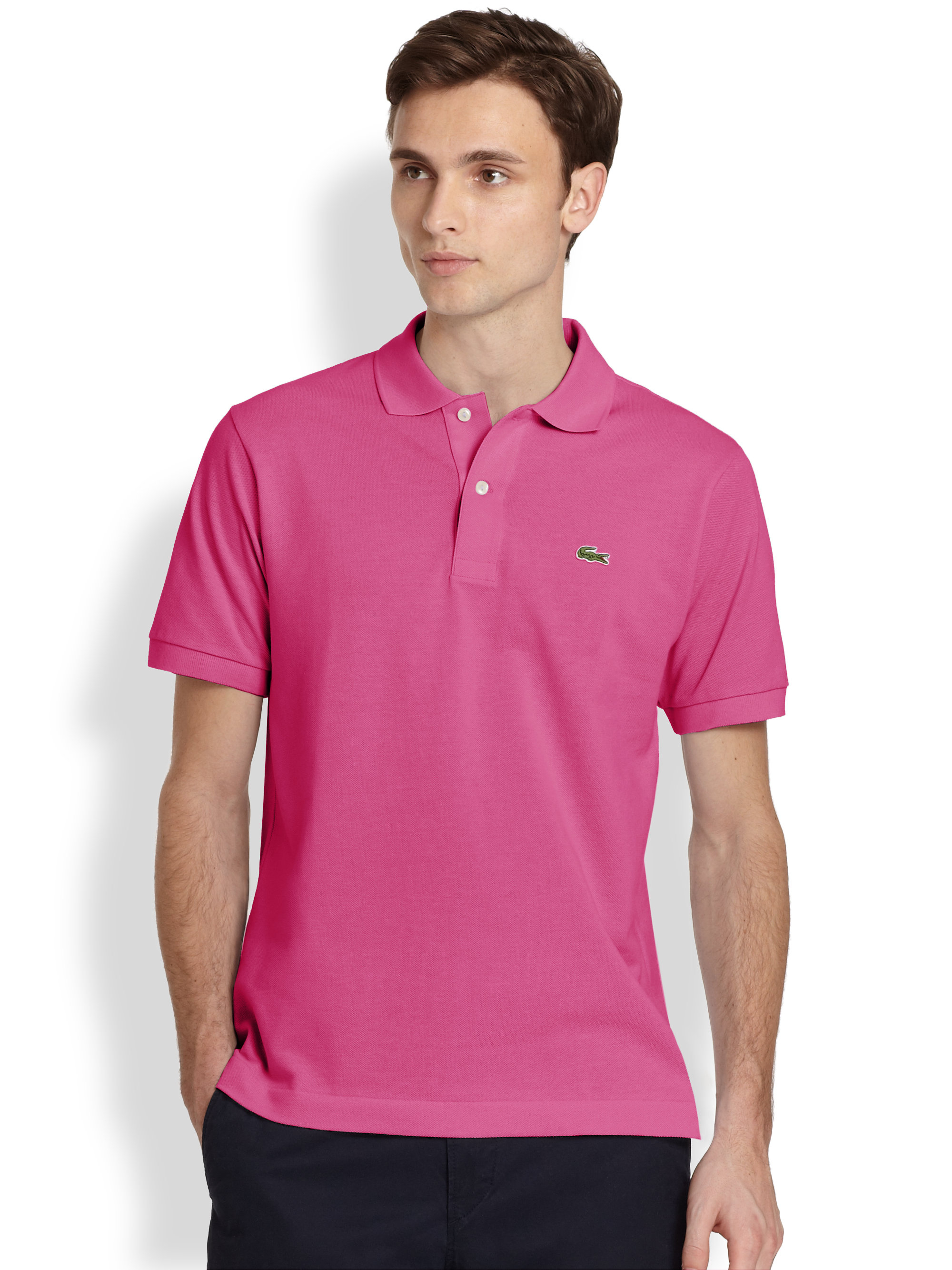 Lacoste Classic Pique Polo in Pink for Men | Lyst