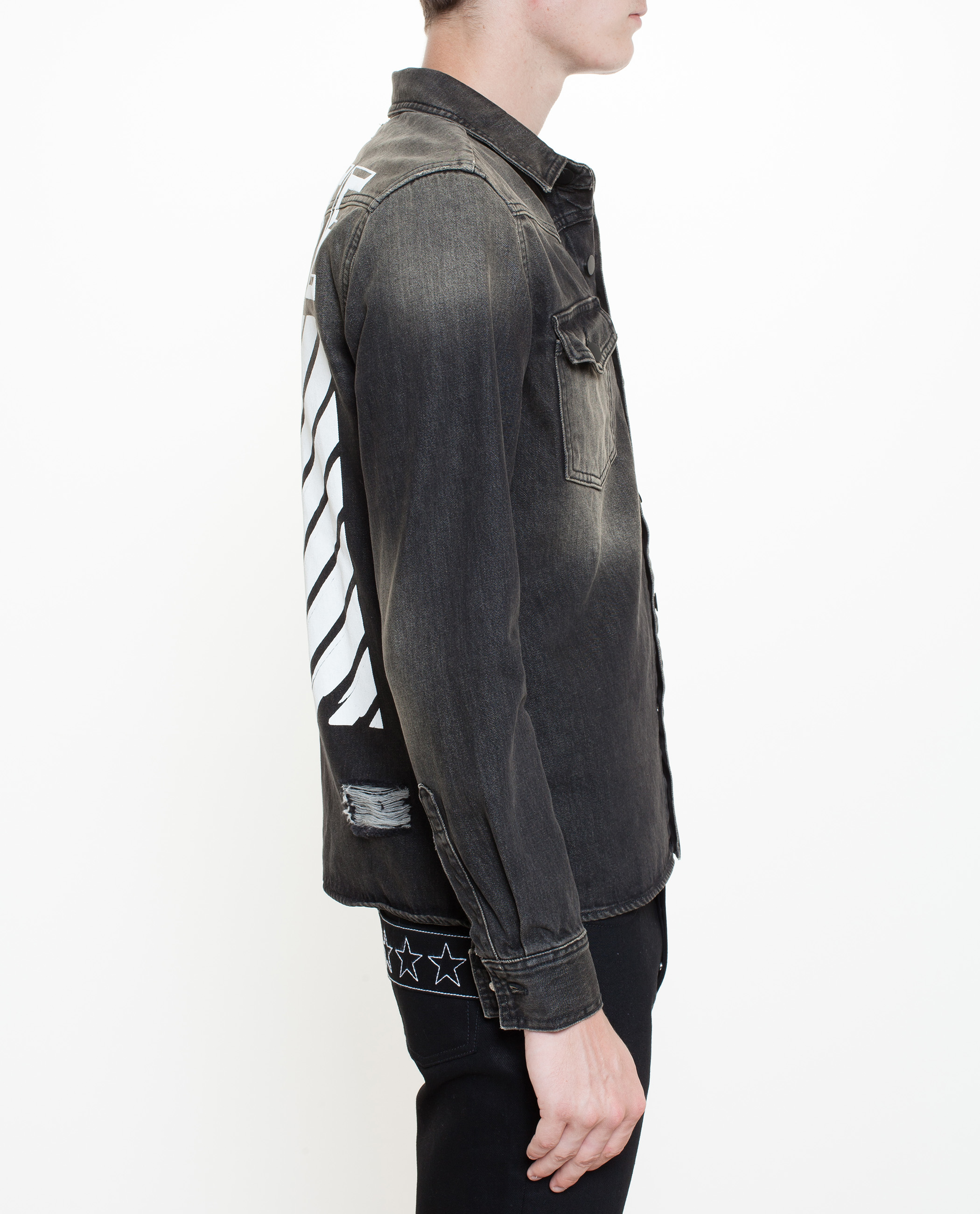 Lyst OffWhite C/O Virgil Abloh Denim Jacket in Black for Men