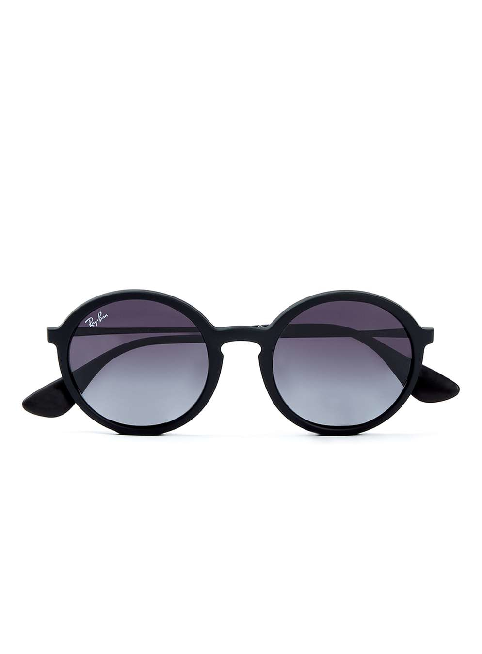 Ray Ban Black Round Sunglasses In Black For Men Lyst 