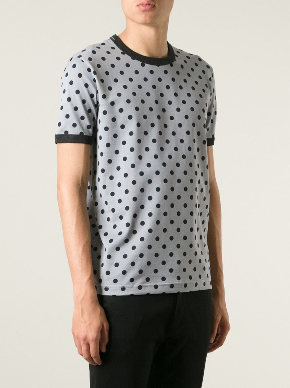 Dolce & gabbana Polka-Dot T-Shirt in Gray for Men (grey) | Lyst