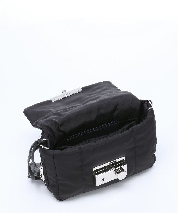 Prada Black Quilted Nylon Mini Shoulder Bag in Black | Lyst  