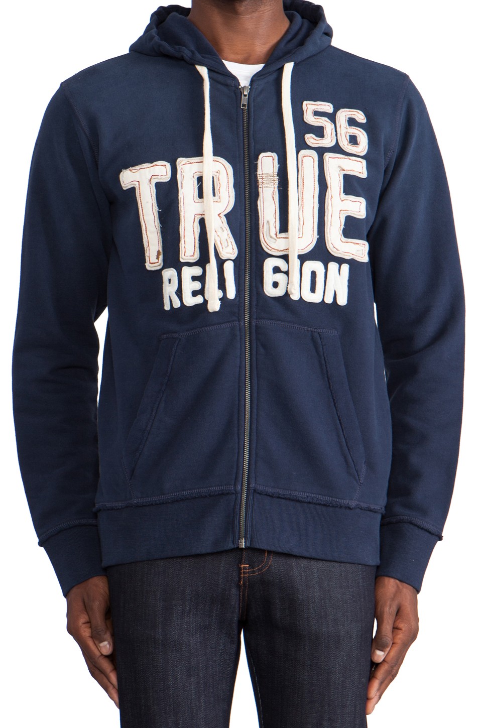 blue true religion hoodie