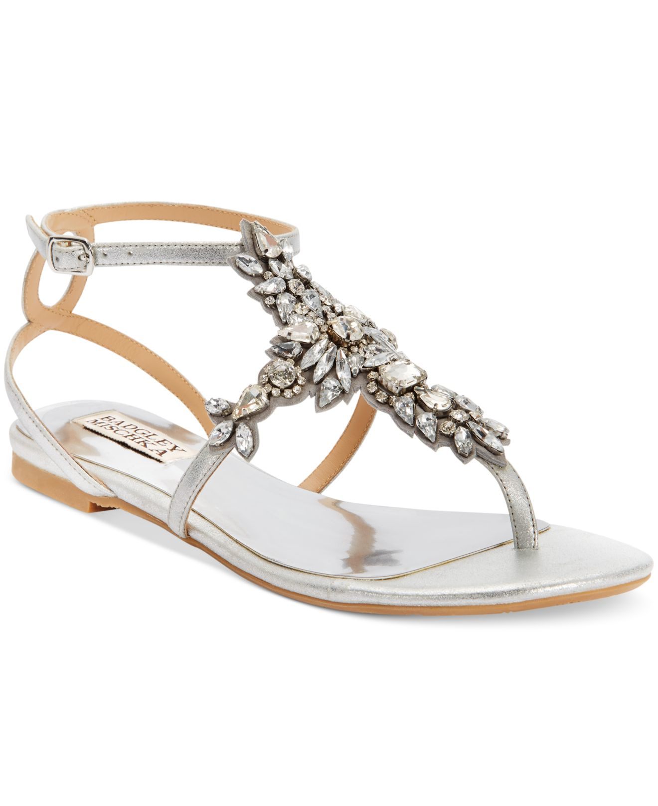 badgley mischka bridal flat sandals