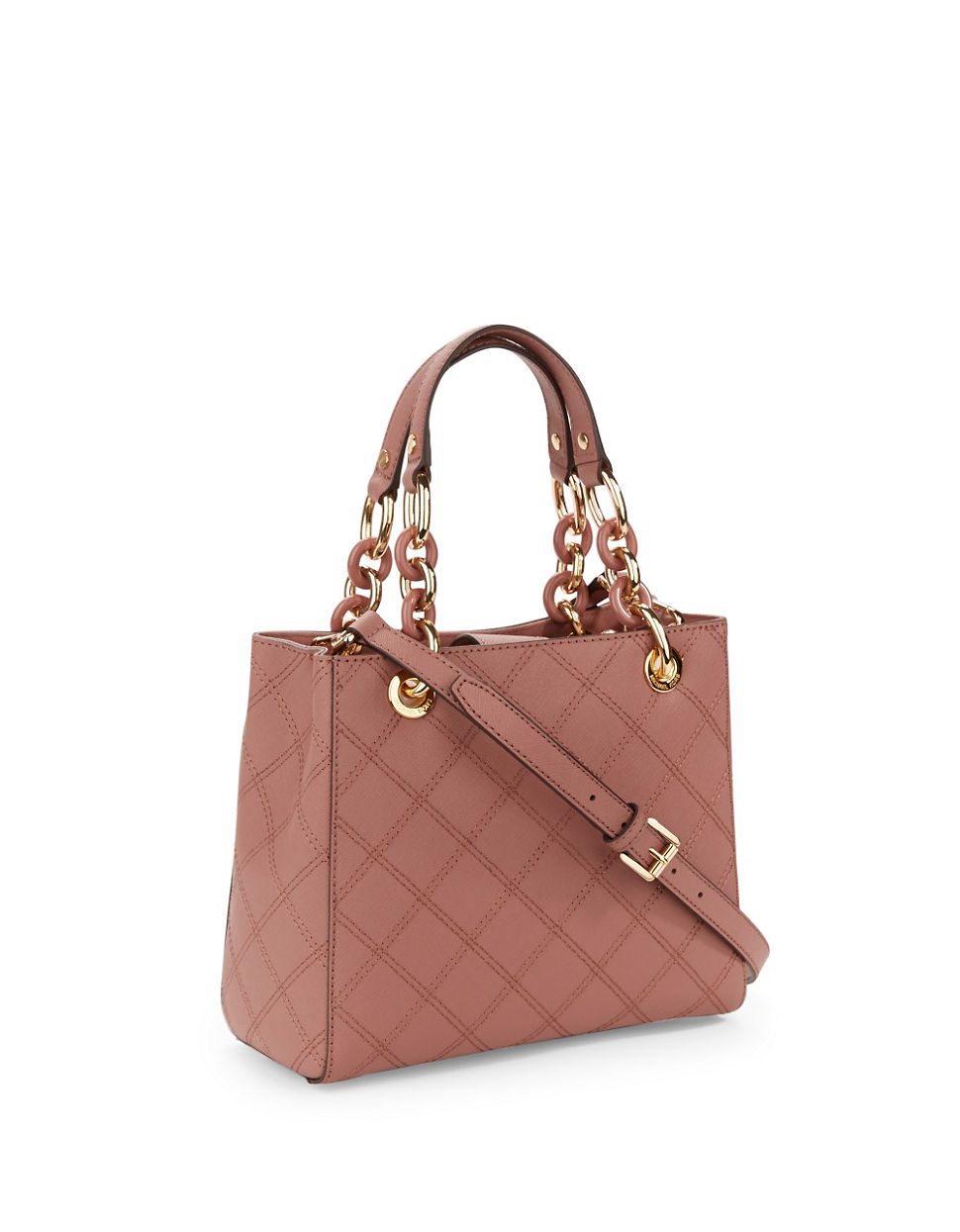 Michael michael kors Cynthia Small Leather Satchel Bag in Pink | Lyst