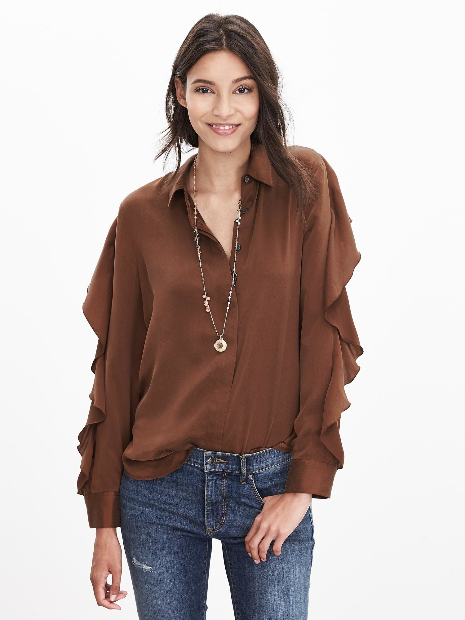 banana republic silk blouses