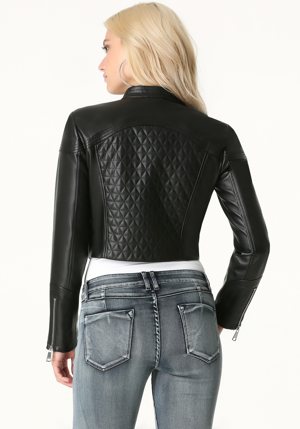 Lyst - Bebe Faux Leather Crop Jacket in Black