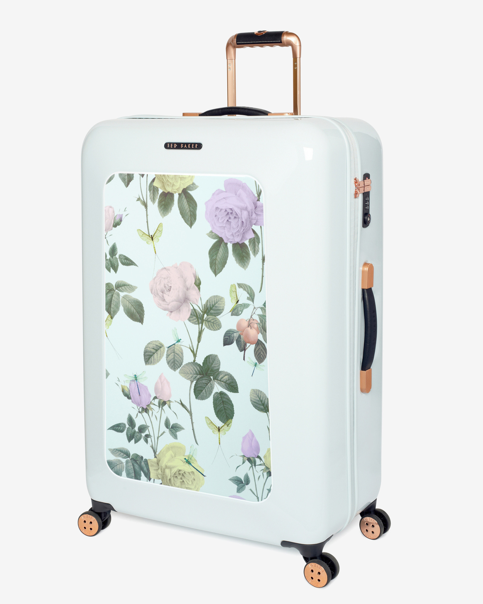 Ted baker Large Distinguishing Rose Suitcase in Green | Lyst