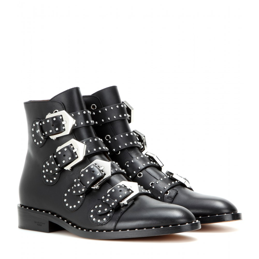 Givenchy Embellished Leather Ankle Boots in Black | Lyst