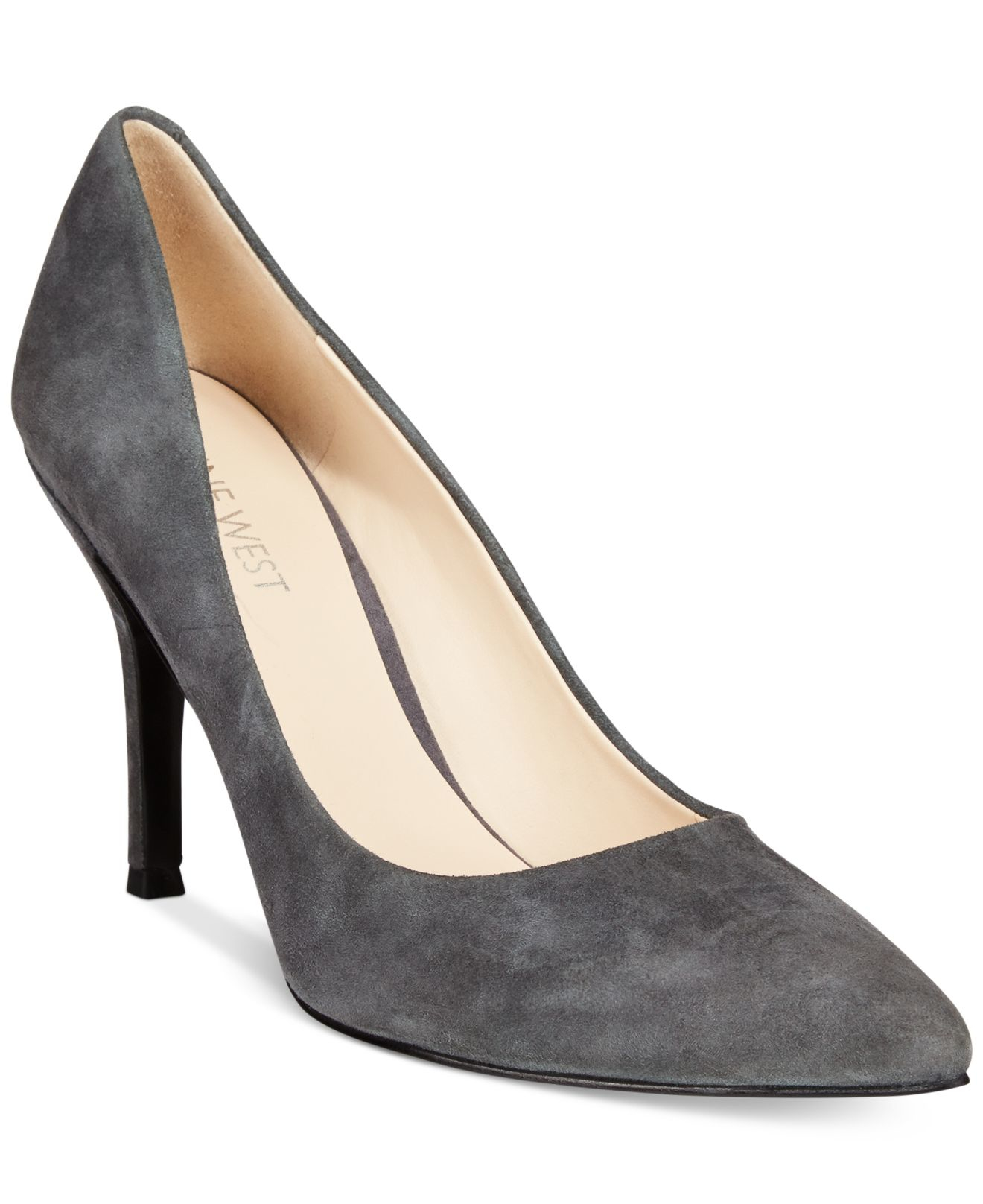 Nine West Flax Suede Pointed Toe Pumps in Graphite Suede (Gray) - Lyst
