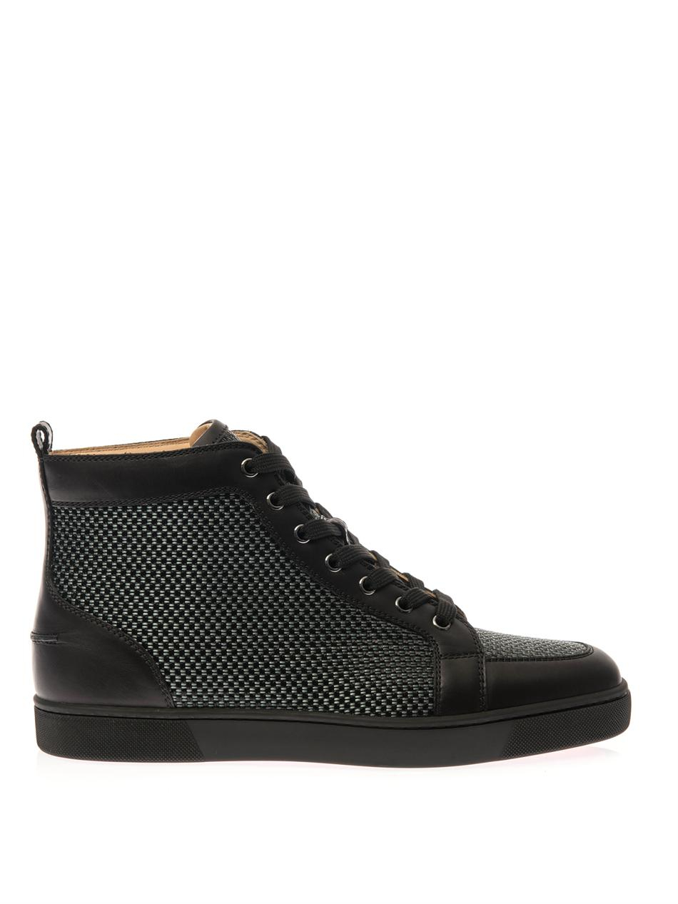 black studded louboutin trainers
