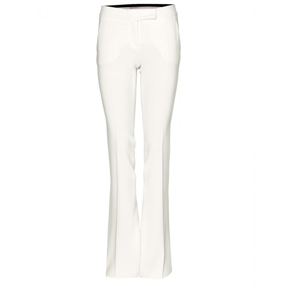Lyst - Emilio Pucci Stretch Woolcrepe Flared Trousers in White
