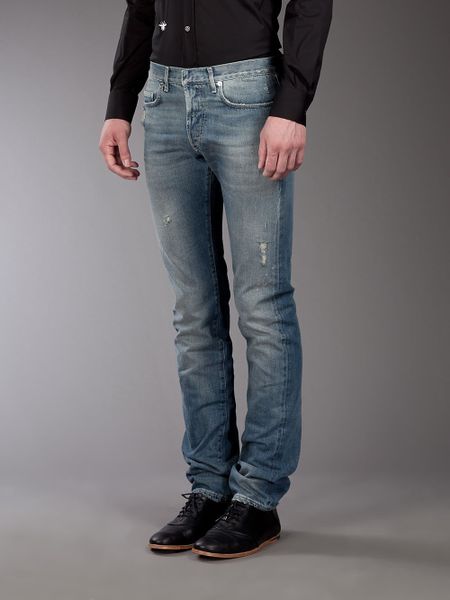 Dior Homme Worn Effect Jeans in Blue for Men | Lyst