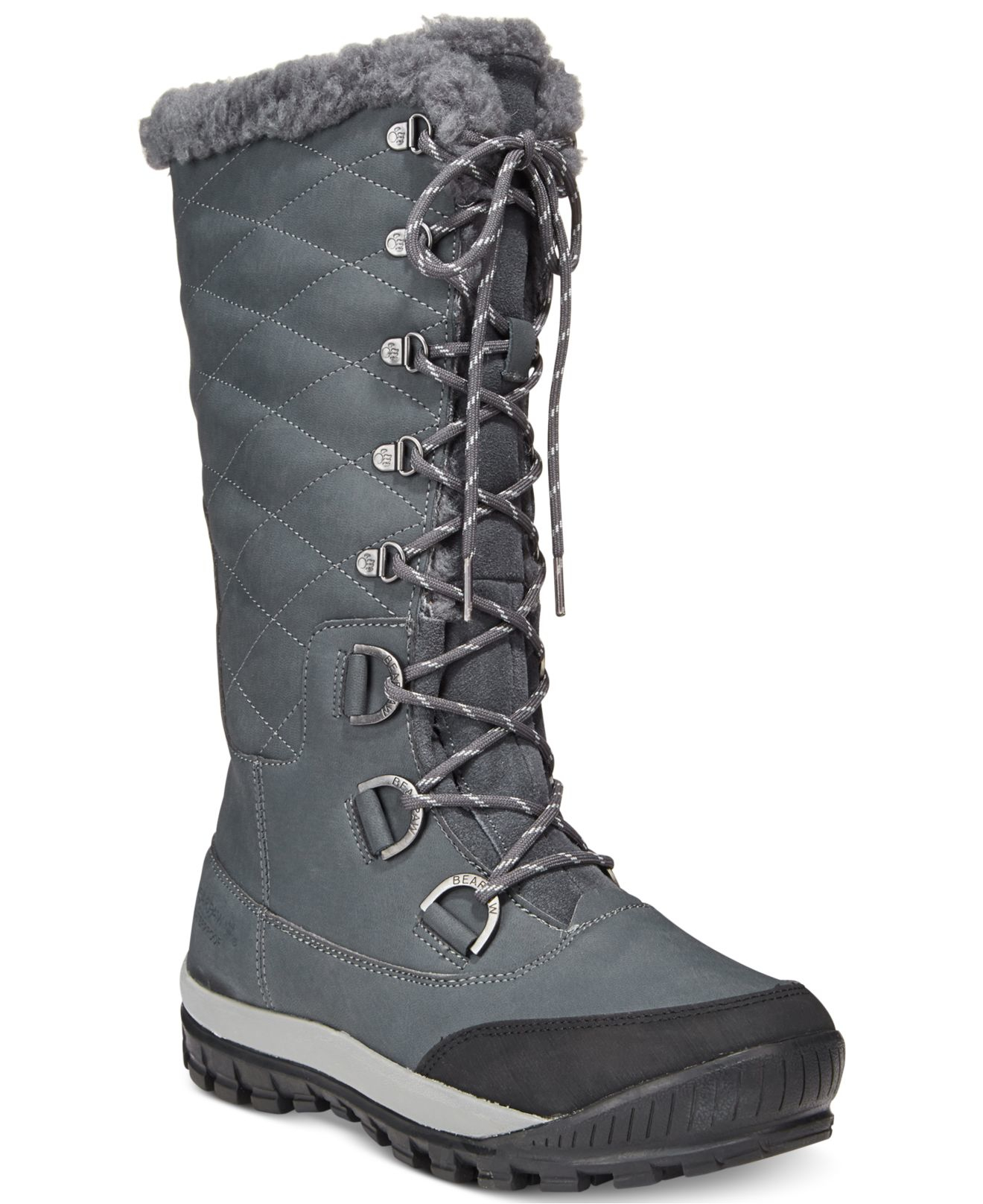 Bearpaw Isabella Waterproof Tall Cold Weather Boots in Gray (Charcoal ...