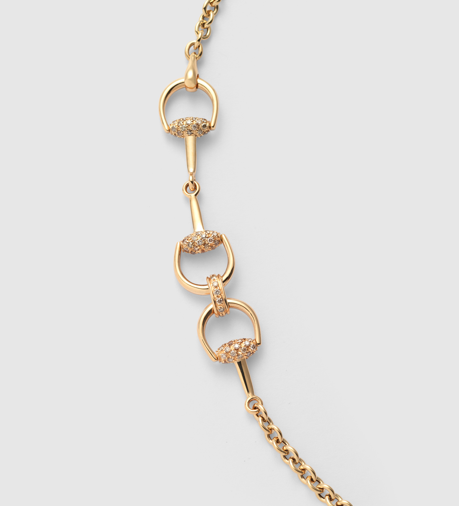 Lyst - Gucci Gold And Diamond Horsebit Necklace in Metallic