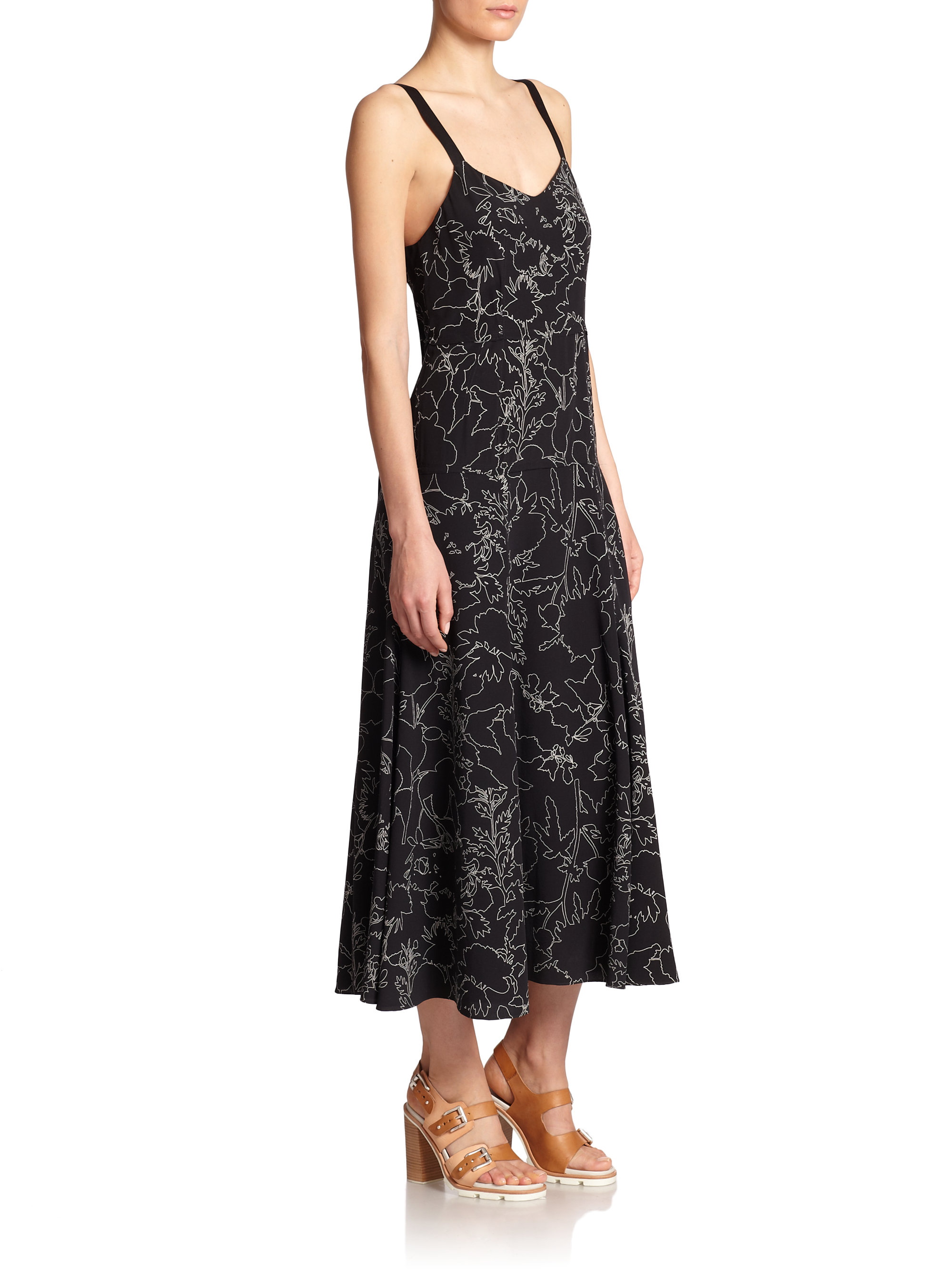 maxi black silk dress