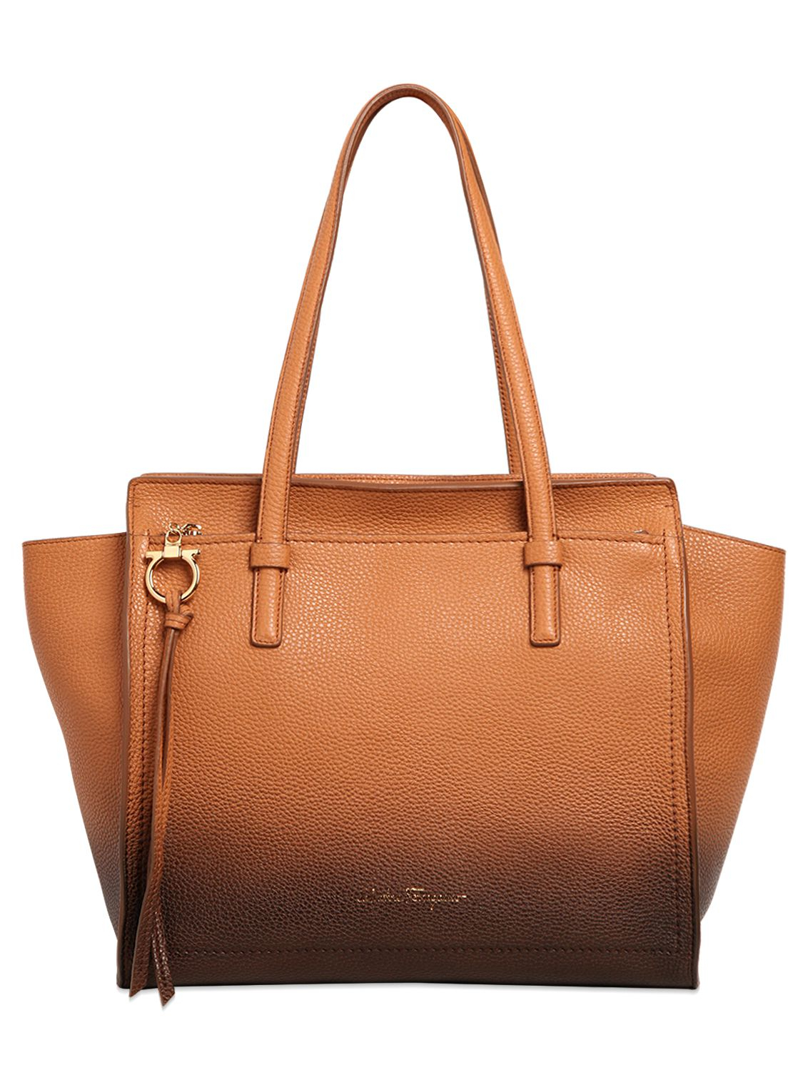 Lyst - Ferragamo Medium Amy Grained Leather Tote Bag in Brown