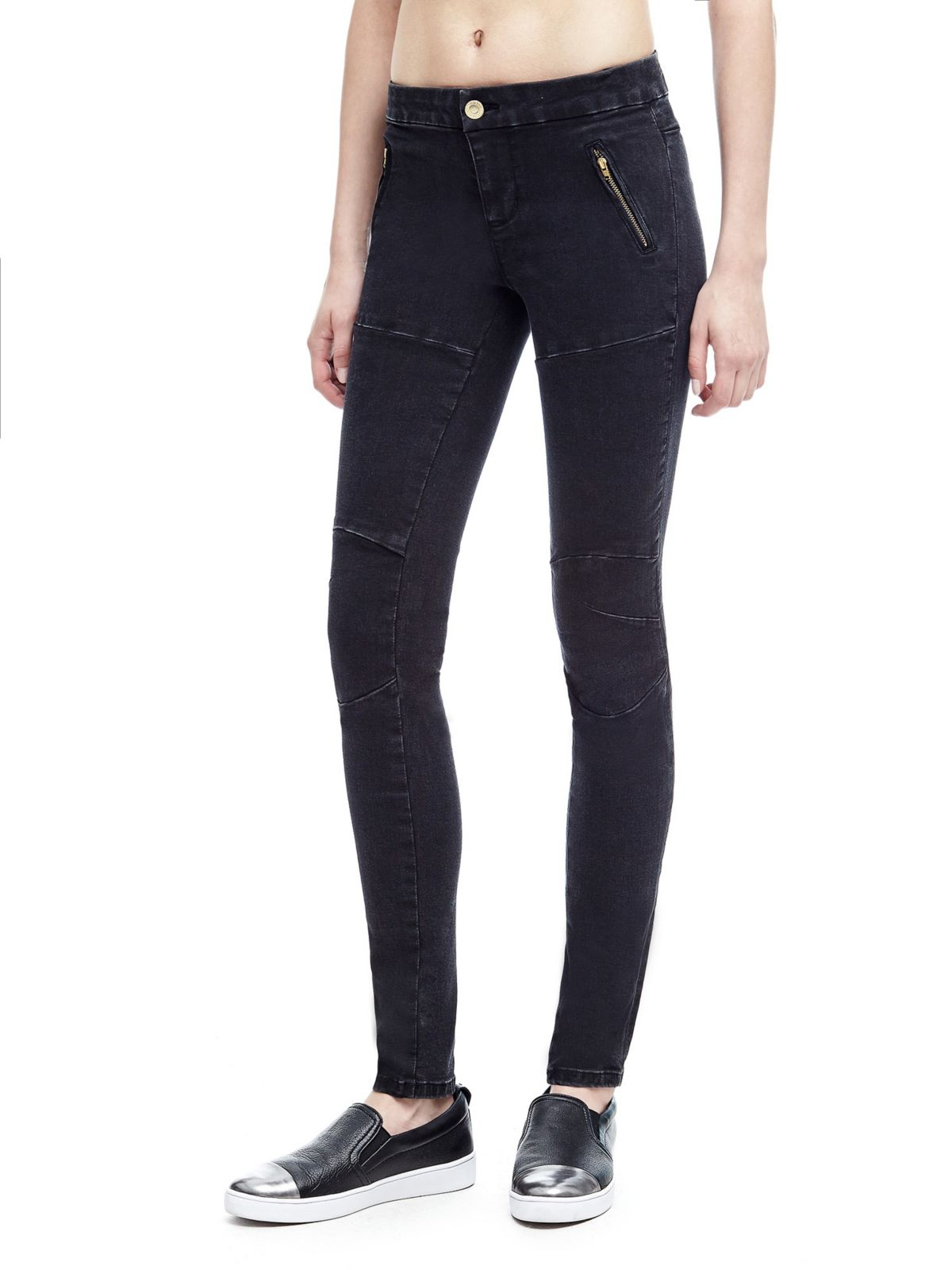 Guess Biker-style Skinny Jeans in Black - Save 20% | Lyst