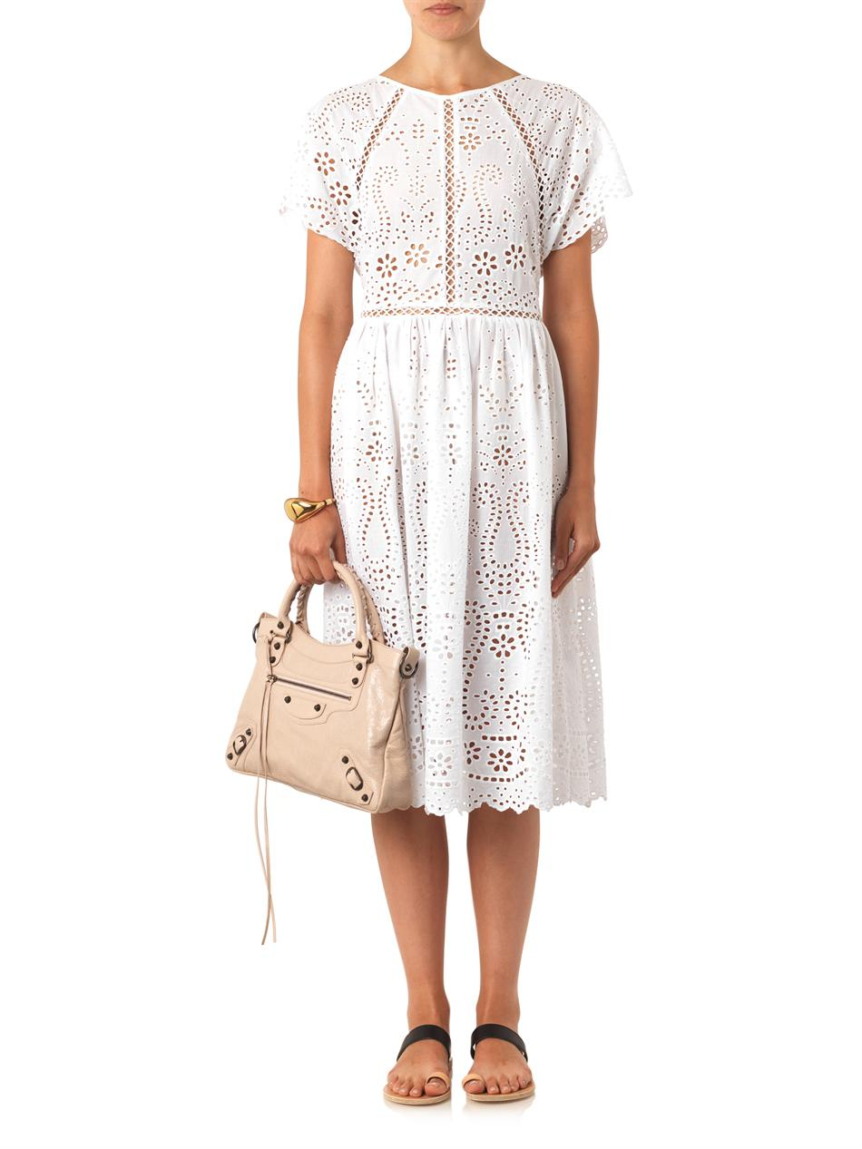 Lyst Zimmermann Hydra Broderieanglaise Cotton Dress in White