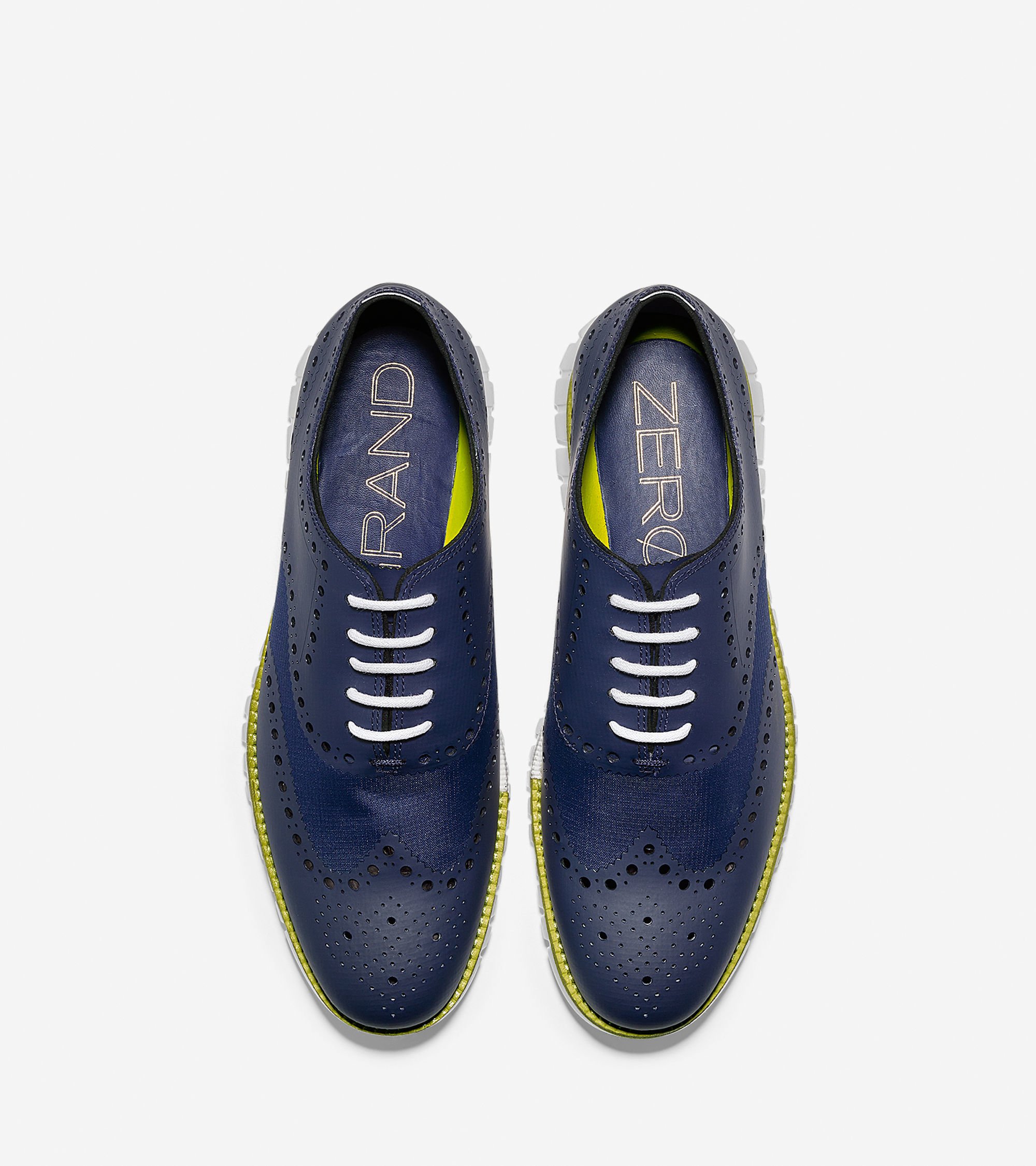 cole haan zerogrand denim blue suede wingtip oxfords