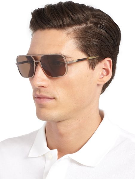 Lanvin 56Mm Aviator Sunglasses in Brown for Men (BRONZE) | Lyst