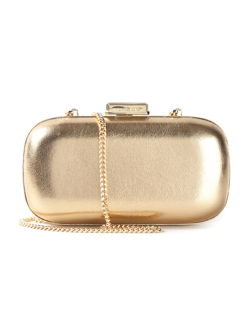 Lyst Michael Kors Elsie Dome Clutch Bag In Metallic Gallery