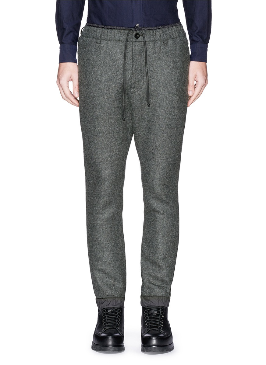 Sacai Nylon Elastic Cuff Bonded Jersey Jogging Pants in Grey (Gray) for ...