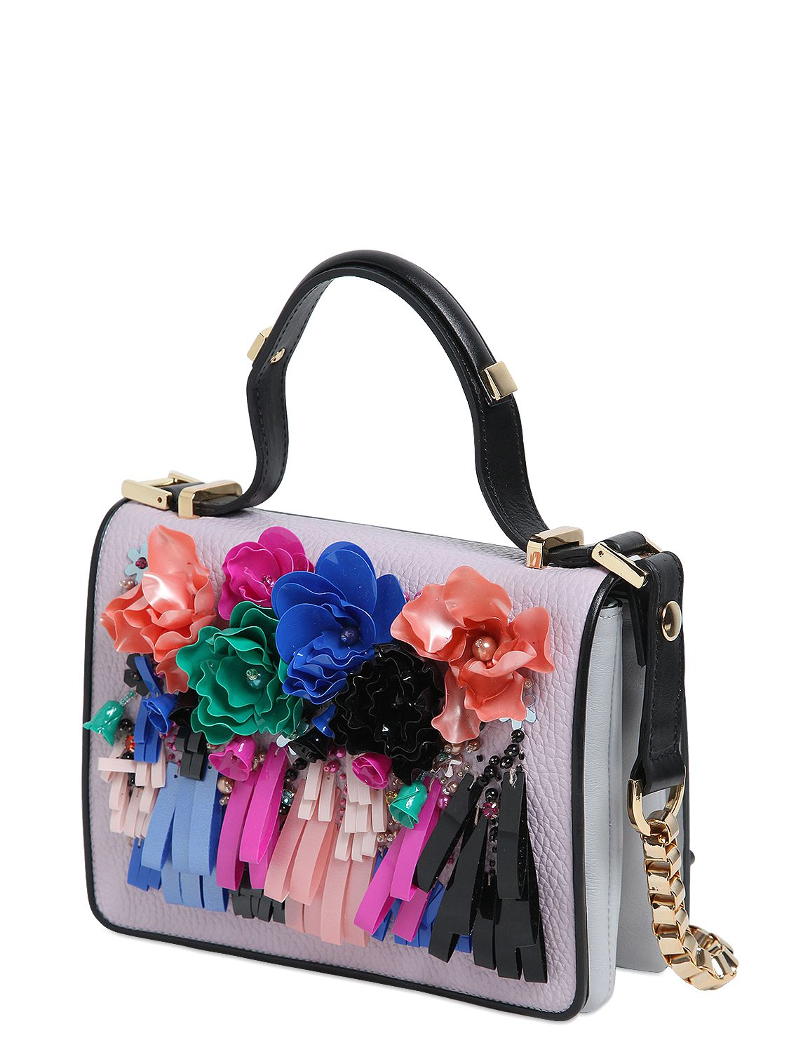 Lyst - Giancarlo petriglia Flowers Leather Top Handle Bag