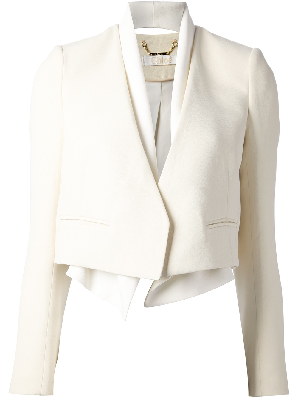 White Cropped  Blazer  Tulips Clothing