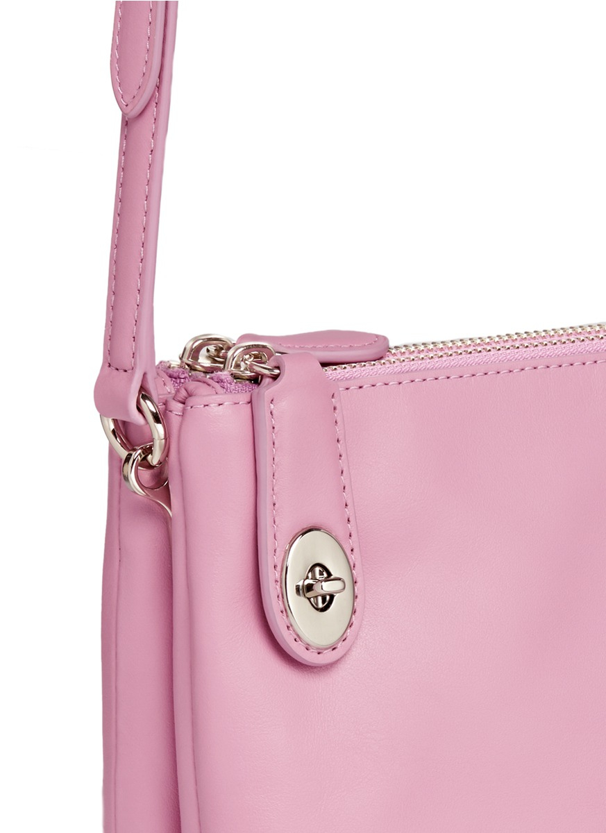 Lyst Coach 'crosby' Double Zip Leather Crossbody Bag in Pink