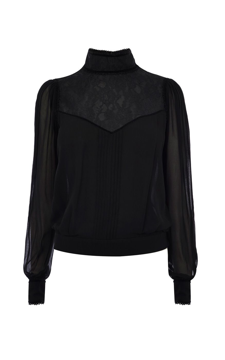 Lyst - Karen Millen Victorian Blouse in Black