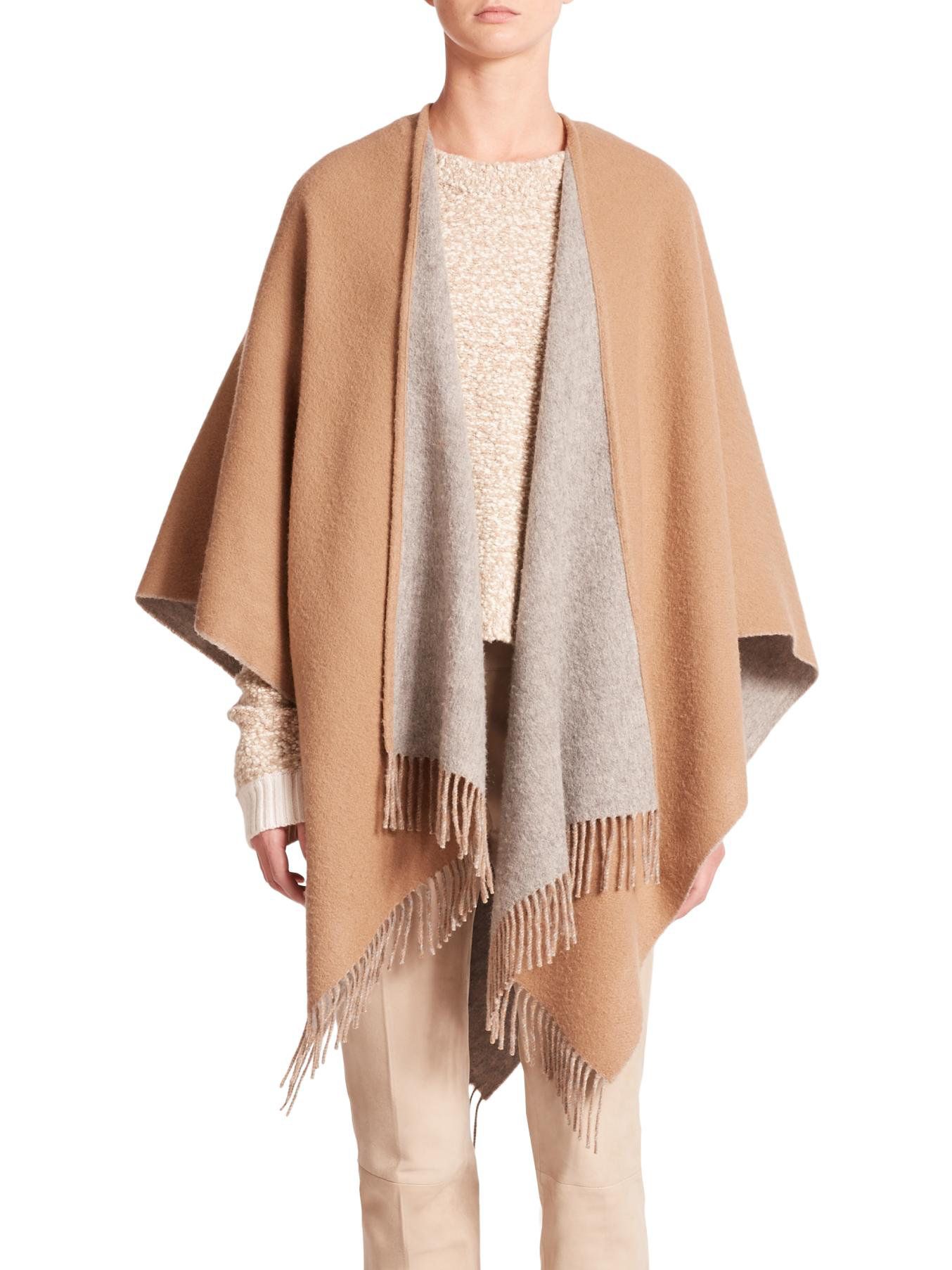 Lyst - Rag & Bone Double Face Wool Poncho in Natural