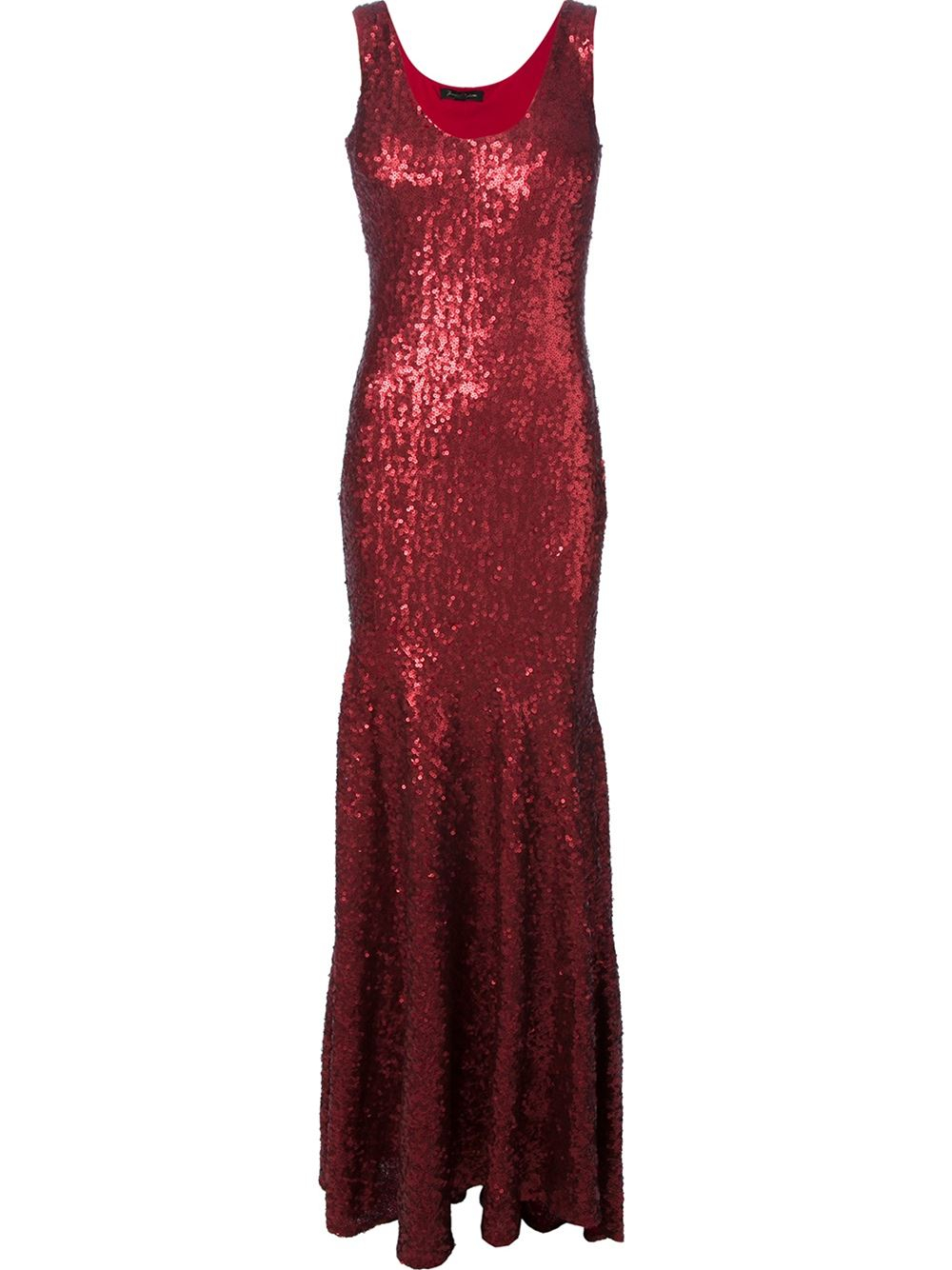 red embellished gown
