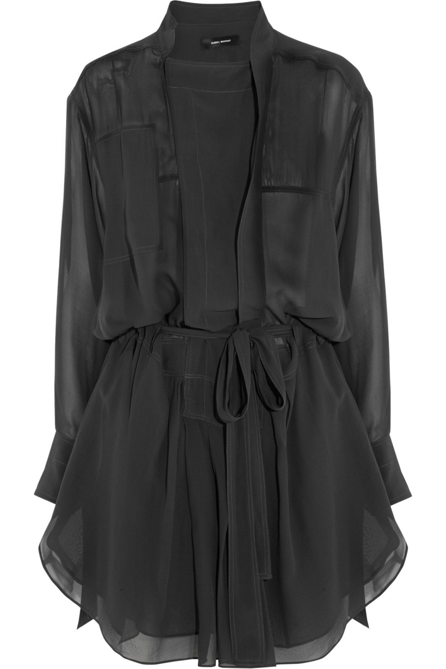 Lyst - Isabel Marant Carla Silk-Georgette Mini Dress in Black
