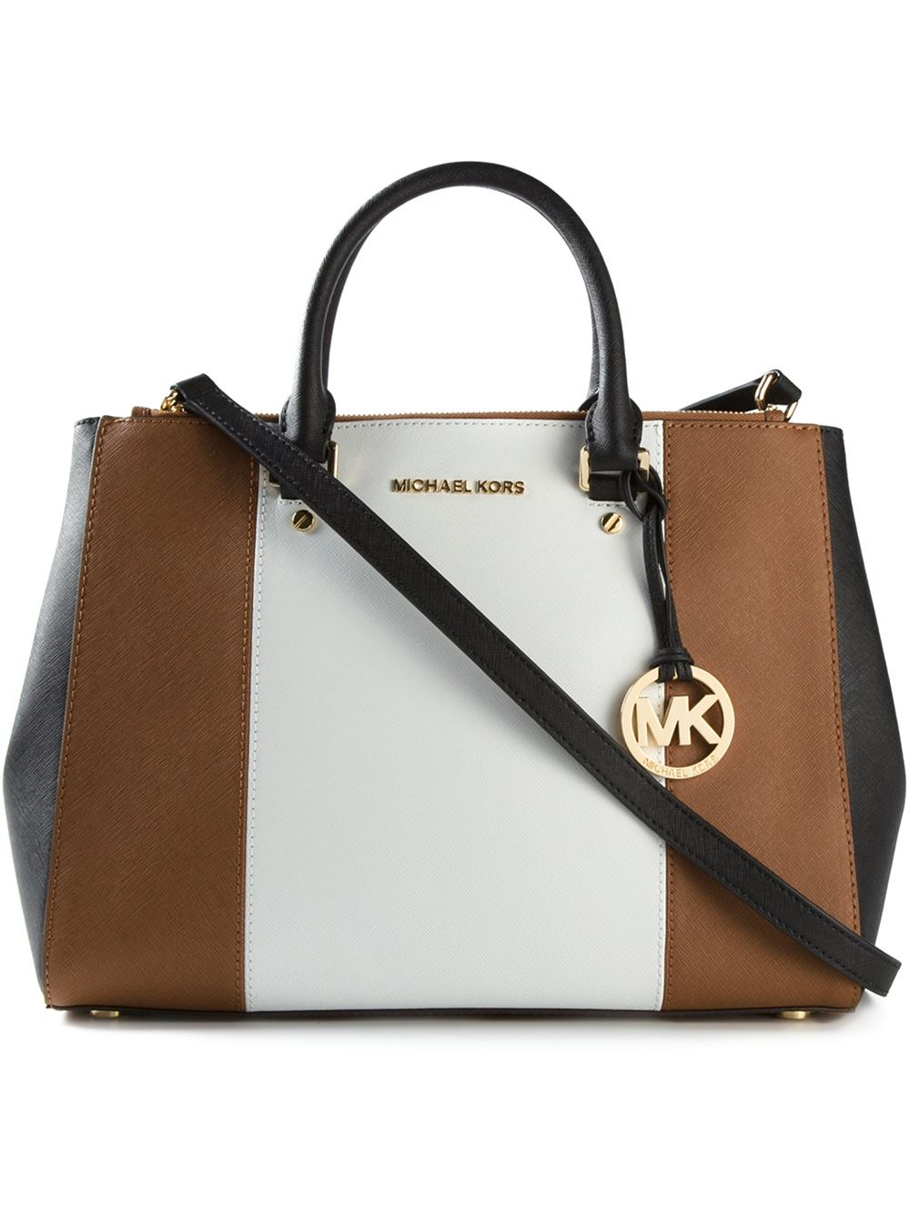 Lyst Michael Kors Sutton Centre Stripe Bag In White
