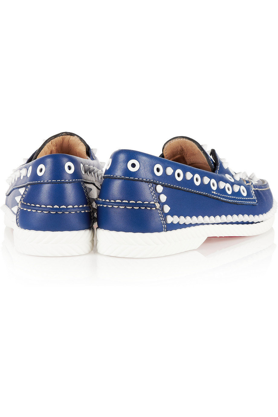 Christian louboutin Yacht Spikes Leather Loafers in Blue | Lyst  