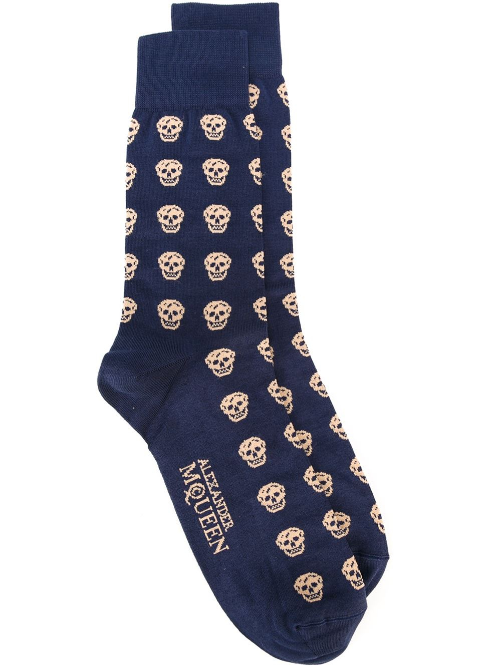 Lyst - Alexander Mcqueen Skull Knit Socks in Blue for Men